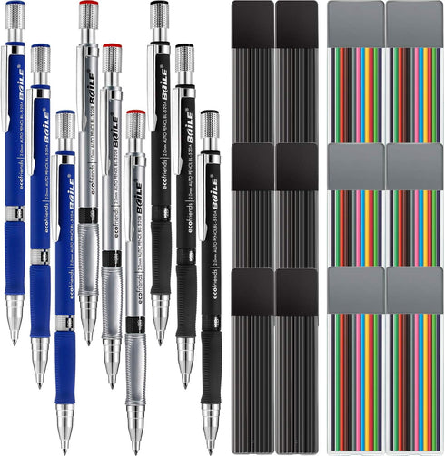 JOVITEC Mechanical Pencil Set, 21 Pieces, 9 Automatic Pencils, 12 Cases Refills for Draft Drawing