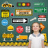 Whaline Construction Bulletin Board Set with Glue Points Positive Saying Learning Zone Cutouts for Educational Wall