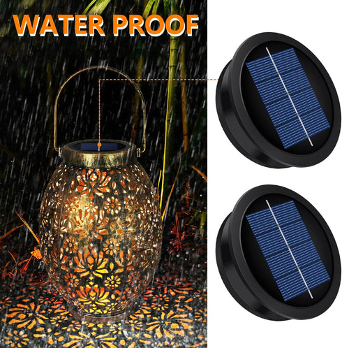 2 Pack 3.2 inches, 2.9 inches),7 Replacement Solar Light Parts(Top Size Bottom Size Lumens Warm White LED Waterproof