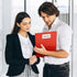 Dunwell Plastic 2-Pocket Folders with 3 Prongs, 2 Pack, Red, Durable Acid-Free Document Holder