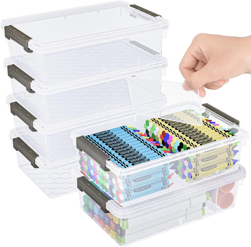 6 Pack Extra Large Pencil Box with Removable Divider, Thickened Pencil Case