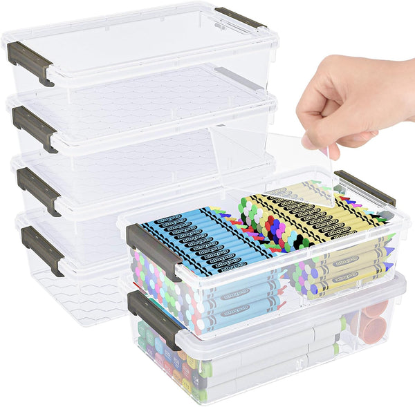 6 Pack Extra Large Pencil Box with Removable Divider, Thickened Pencil Case