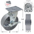 Heavy Duty Caster Steel Cast Iron Wheel, Tool Box and Workbench Swivel Caster with 1250LB Capacity (6 inch, 1 Brake)