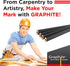 GRAPHITE Hard Lead Carpenter Pencils, Bulk Pack of 12 Pieces, #2 (HB) - Black Wooden Pencil