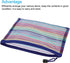 MECCANIXITY Mesh Zipper Pouches, A5 Colorful Pencil Case Storage Organizer, Blue Pack of 6