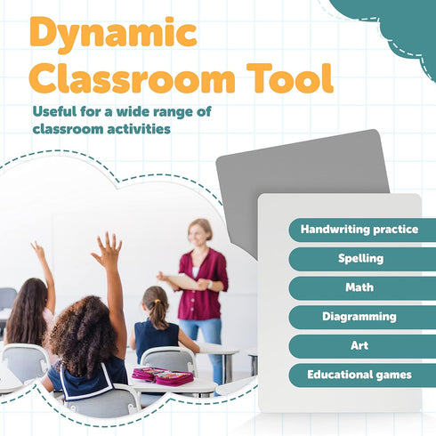 Dry Erase Lapboards - Pack of 25 Whiteboard Set, 9x12, Durable, Portable for Classroom Learning