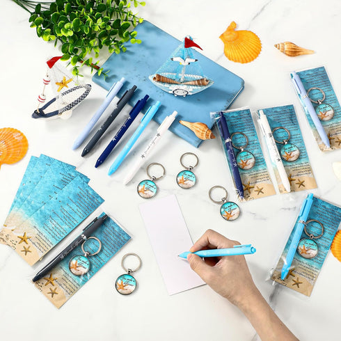 Sayglossy Bulk(30 Sets) Employee Appreciation Gifts Bulk Starfish Story Keychains You Make a Difference Ballpoint Pens
