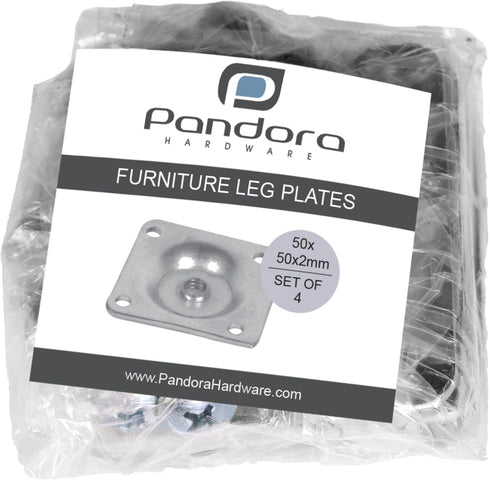 5/16 12 Set 4 Pandora Hardware Furniture Leg Attachment Plates -in, Heavy Duty Top Plate for Sofa, Table, Ottoman