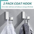 APLusee Polished Chrome Towel Hook 2 Pack, 304 Stainless Steel Wall Mounted Robe Hook