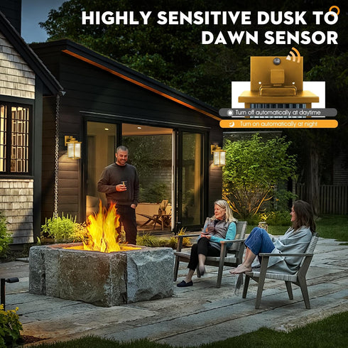 1 Pack Dusk to Dawn Outdoor Lighting, Waterproof Outdoor Porch Light with Tempered Glass, Outdoor Light Fixture