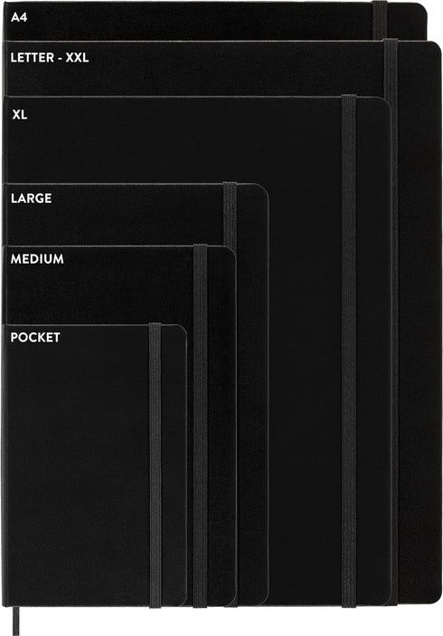 Moleskine Classic Notebook, Soft Cover, XL (7.5" x 9.5"), Ruled/Lined, Black, 192 Pages