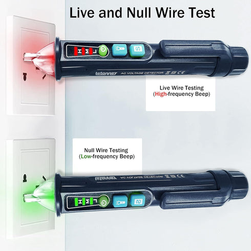 2PCS LETONNEY Non Contact Voltage Tester, Circuit Tester Dual Range Voltage Sniffer AC 12V-1000V/48V-1000V