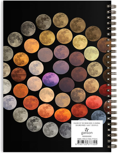 Galison Colors Of The Moon – Multifunctional Wire Bound Journal with Stunning Artwork of Moon Colors and 160 Lined Pages