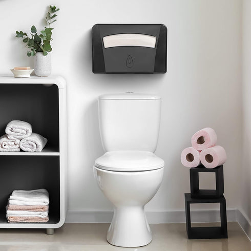 Toilet Seat Cover Dispenser by Oasis Creations – Wall Mount, Heavy Duty for Commercial or Residential Use