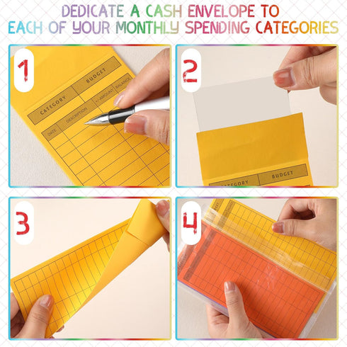 Panelee 96 Pcs Cash Envelopes for Budgeting, Money Envelopes for Cash Tracking, 6.5 x 2.88 Inch, 12 Colors