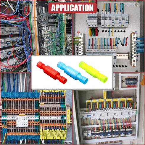 100 Pcs Bullet Connectors, Quick Connect & Disconnect Electric Terminals, 22-16 AWG, Nylon Fully Insulated Female &