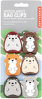 Kikkerland Woodlands Bag Clip, Set of 6