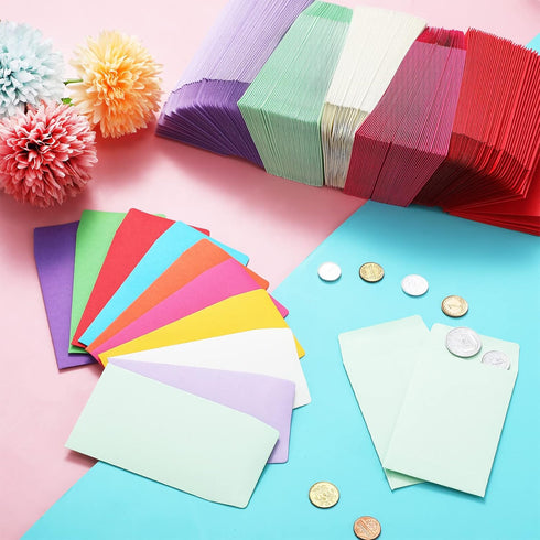 Geyee 500 Pcs Small Coin Envelopes | Self Adhesive Mini Envelopes for Seeds Storage | 2.25 x 3.5 Inch | Colorful