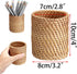 BTSKY 3 Pack Rattan Pen Cup, Handmade Desk Pencil Holders, Multi-Functional Woven Basket Organizer