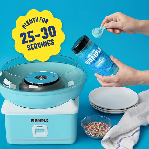 Pack 1 -13.2 oz) Wumple Blue Cotton Candy Sugar Flavored Floss Sugar for Cotton Candy Machines, Fluffy Ready-to-Use Mix