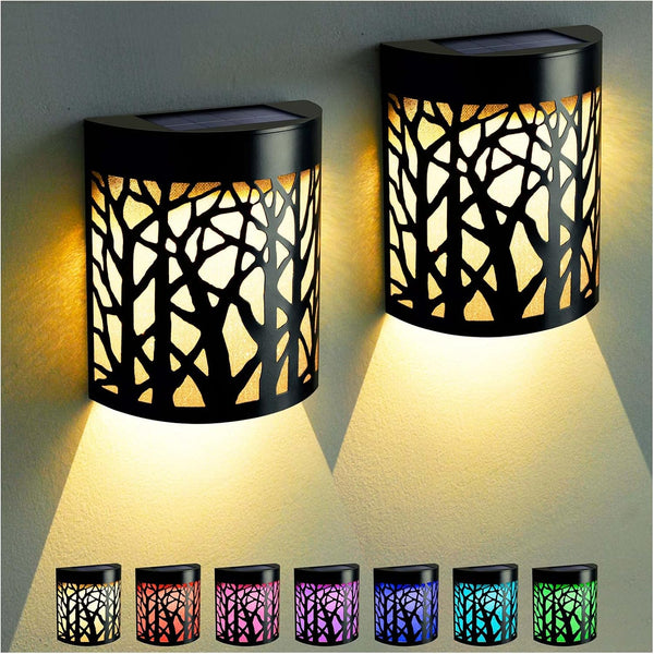 DenicMic Solar Wall Lights Outdoor Wall Sconce Fence Lighting for Patio Front