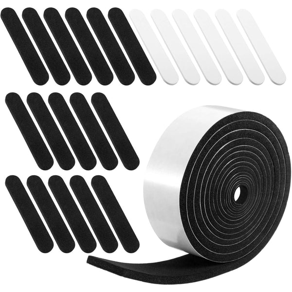 Outus 23 Pieces Hat Size Tape Reducer, Self Adhesive Foam Reducing Tape Roll (White+Black)