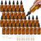 STARSIDE 24 Pack 2 oz Amber Glass Dropper Bottles for Essential Oils, Includes Brush, Funnels, Labels