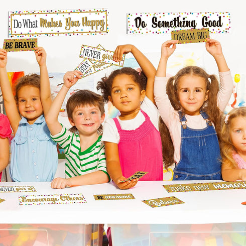 Tenare 22 Pieces Motivational Gallery Bulletin Board Decorations - Positive Sayings Bulletin Board Borders for Classroom