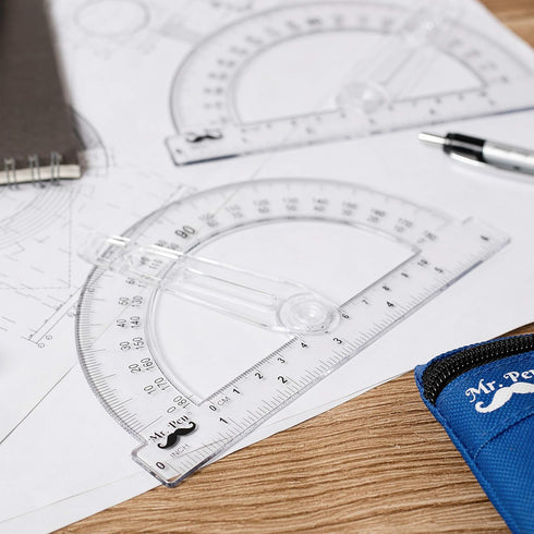 Mr. Pen Protractor, 6 Inches with Swing Arm, Pack of 3
