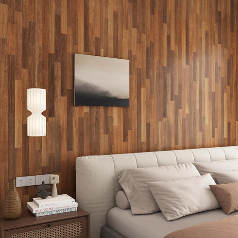 Wood Wallpaper Butcher Block Contact Paper - 17.7" 118" Self Adhesive Removable Brown Wood for Cabinets