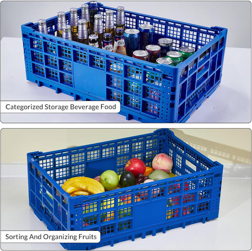 ExploreHorizon 2 52 23.6 15.7 8.6 Inch, PCS Heavy Duty Collapsible Storage Crates, Liter Foldable Plastic Crates, x x