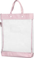 PATIKIL Nylon Document Bag with Handle, Mesh Transparent Handbag for Office Business, Pink