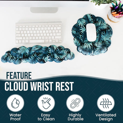 Cloud Wrist Rest Keyboard and Mouse Pad Set, Comfortable Wrist Rest for Gaming and Computer Use