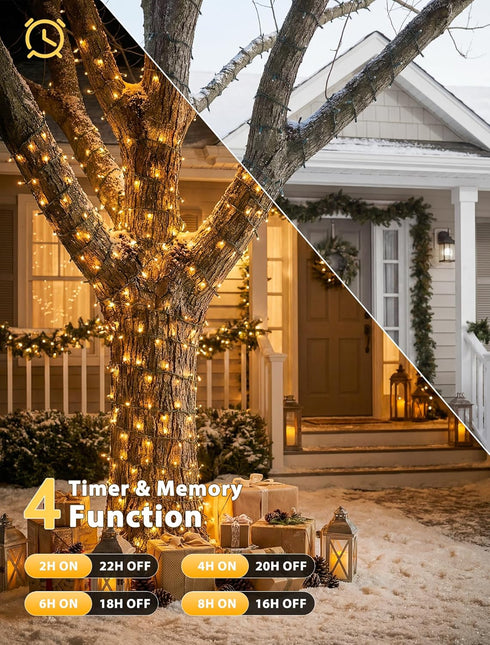 33 100 Hopolon String Lights Indoor Outdoor, FT LED Christmas Lights with Remote, Connectable Green Wire Twinkle Fairy