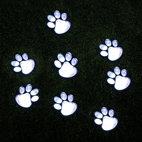 16.8ft Paw Print Solar Lights - Dog Cats Animal Solar String Lights