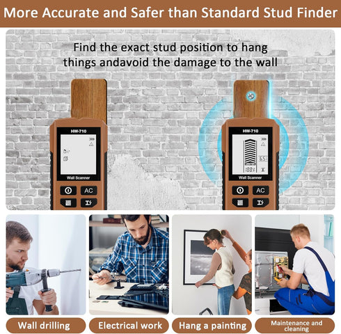 5 1 Stud Finder Wall Scanner, in Stud Detector with HD LCD Display, Stud Locator with Upgraded Smart Sensor Audio