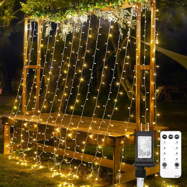 suddus Curtain Lights for Bedroom, 300 Led 9.8x9.8ft Curtain Lights for Backdrop,