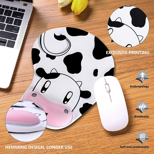 Ergonomic Mouse Pad with Wrist Support, Elastic Gel Wrist Rest, Non-Slip Rubber Base for Gaming, Office & Home