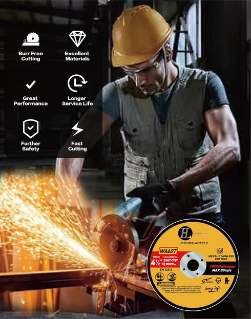 Cut Off Wheels 4 1/2 inch 25 Pack - Ultra-Thin Cutting Wheel for Metal & Stainless Steel Angle Grinder