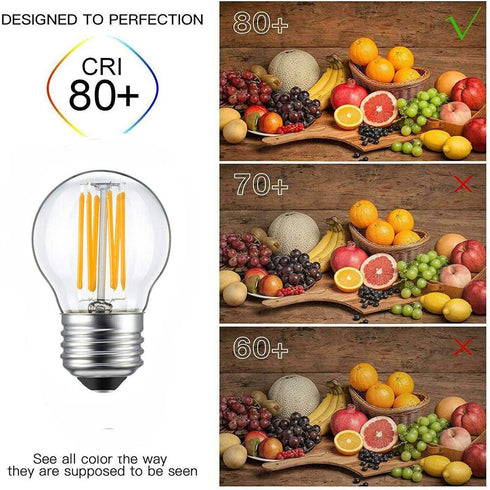 G45 LED Edison Bulb Dimmable 4W, 40W Equivalent Warm White 2700K Clear Glass E26 Base, 4 Pack