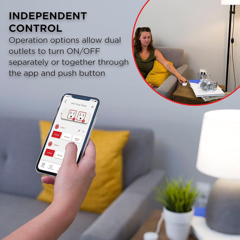UltraPro Smart Plug WiFi Outlet with Tether, Dual Smart Outlet, Works with Alexa, Google Home