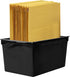 Storex Extra-Large Book Bin, Interlocking Plastic Organizer for Home, Office, Classroom, Black, 6-Pack