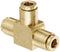 Eaton Weatherhead 1864X4 Brass CA360 D.O.T. Air Brake Tube Fitting, Union Tee, 1/4" Tube OD
