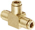 Eaton Weatherhead 1864X4 Brass CA360 D.O.T. Air Brake Tube Fitting, Union Tee, 1/4" Tube OD