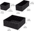 Posprica Woven Storage Baskets, Small Black Cube Bin Container, Tote Organizer Divider for Drawer, Closet, Shelf, Set