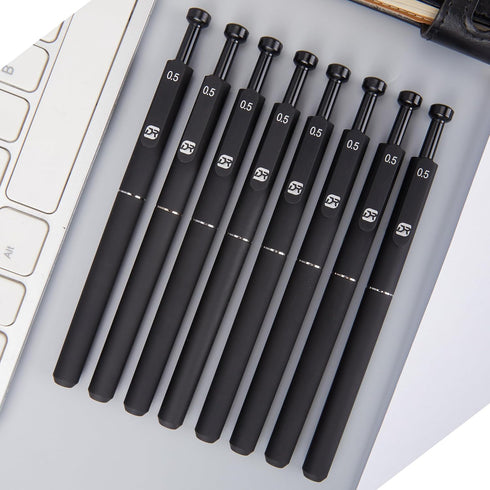 Gel Pens 0.5 mm 8 Pcs Quick-Dry Black Ink Fine Point Smooth Writing Pens
