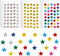 JANYUN 2240Pcs Self-Adhesive Holographic Metallic Glitter Foil Star Stickers for DIY Crafts Scrapbooking Office