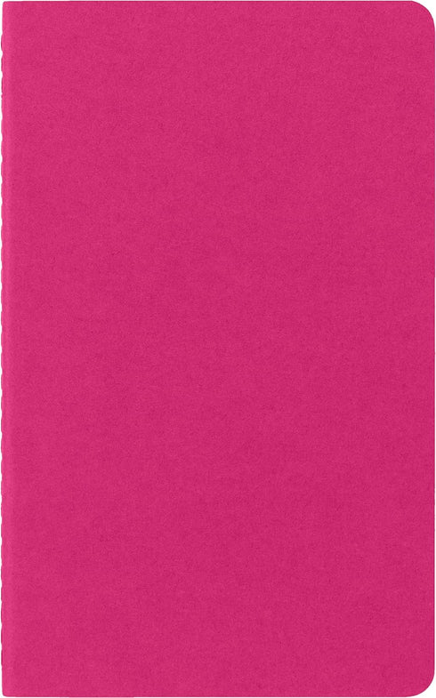 Moleskine Cahier Journal, Soft Cover, Large (5" x 8.25") Plain/Blank, Kinetic Pink, 80 Pages (Set of 3)