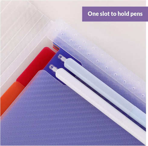 SKYDUE Portable Accordion File Organizer, 13 Pockets, Plastic Bill Receipt Organizer, Letter Size, Purple