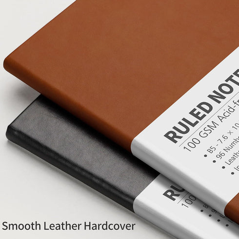 RETTACY Notebook Journal - B5 College Ruled with 96 Numbered Pages, 100 GSM Acid-Free Paper, Leather Hardcover, Inner